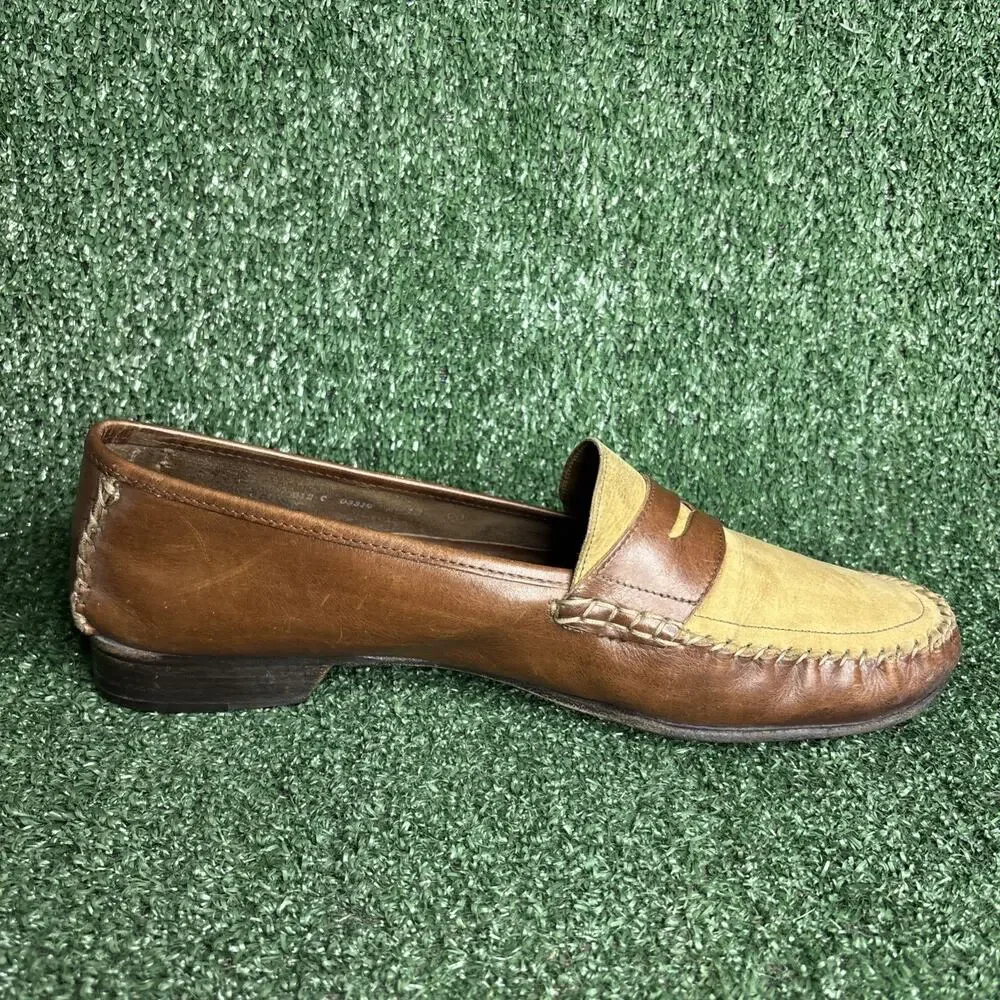 Bragano Cole Haan Shoes Mens Size 13 M Brown / Tan Leather Slip On Penny Loafers